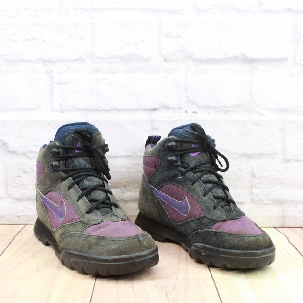 Vintage Nike ACG Caldera Purple Nylon Lace Up Hiking Sneaker Shoes Size 7.5 - Picture 3 of 9